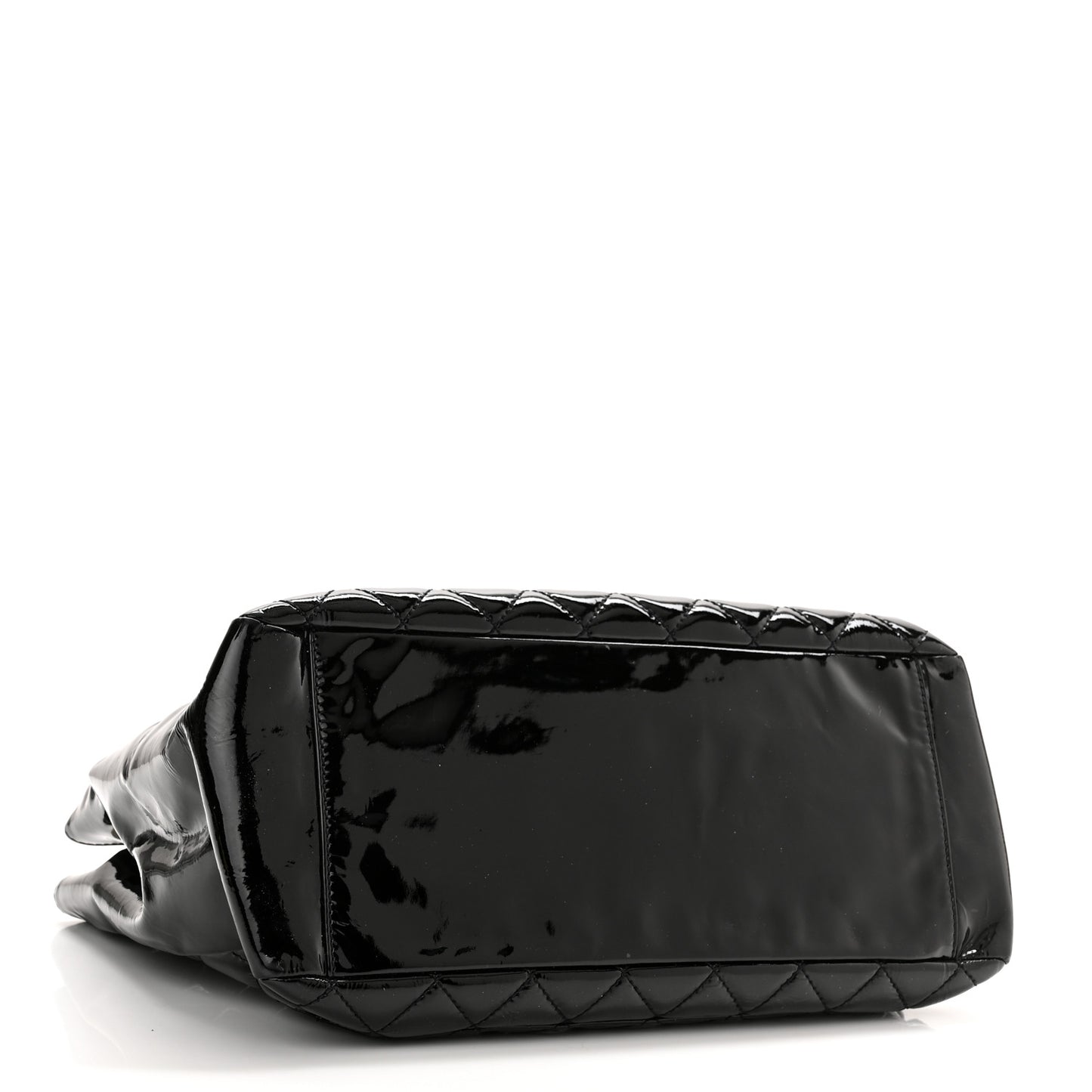 Patent Quilted Grand Shopping Tote GST Black