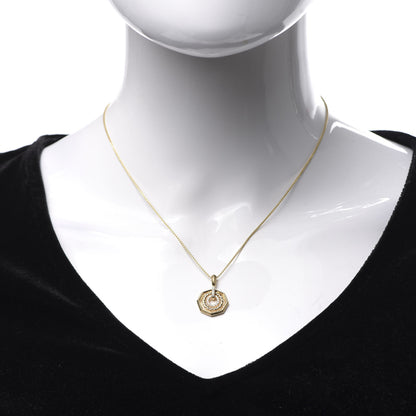 David Yurman 18K Yellow Gold Diamond 16mm Stax Pendant Necklace 2 of 7