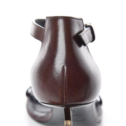 Saint Laurent Calfskin Opyum 110 Sandals 40 Brown 10 of 12