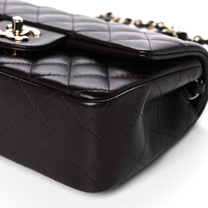 Chanel Lambskin Quilted Mini Rectangular Flap Dark Brown 10 of 13