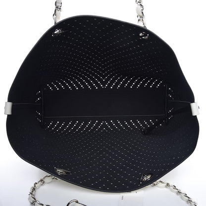 Chanel Perforated Grained Calfskin Large Shopping Tote White 6 of 8