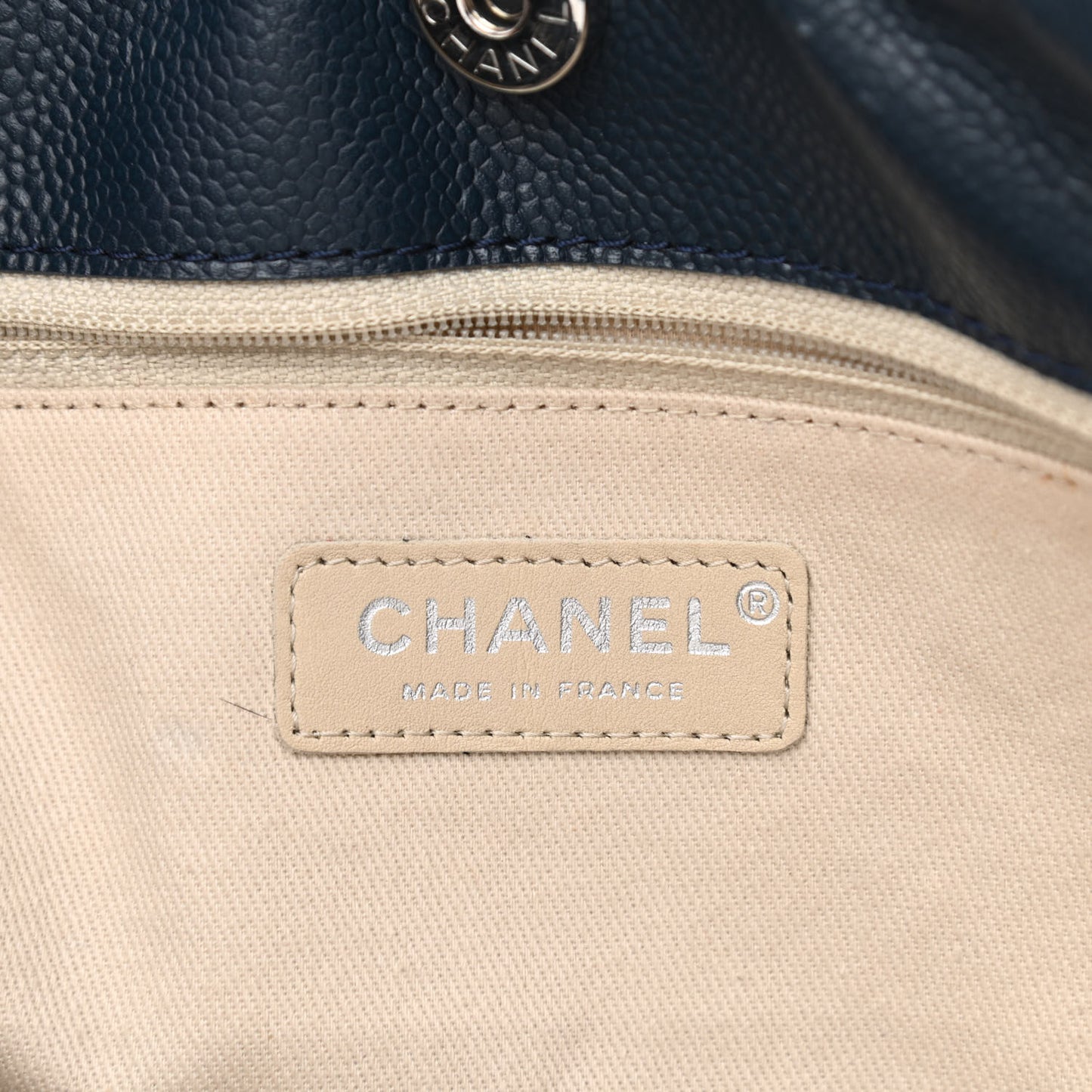 Caviar CC Timeless Shoulder Bag Navy Blue