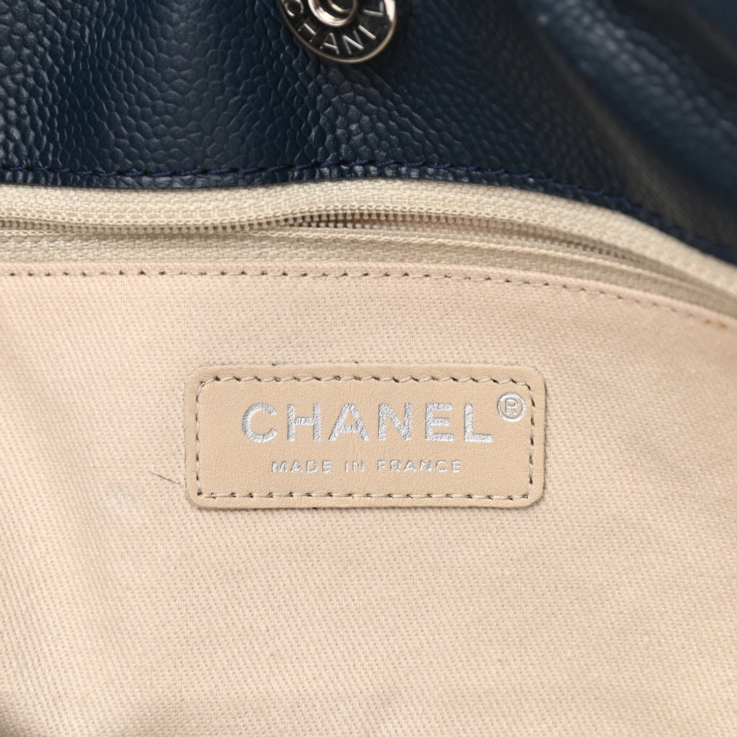 Chanel Caviar CC Timeless Shoulder Bag Navy Blue 6 of 10