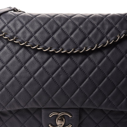 Chanel Calfskin Quilted XXL Travel Flap Bag Navy 10 of 10