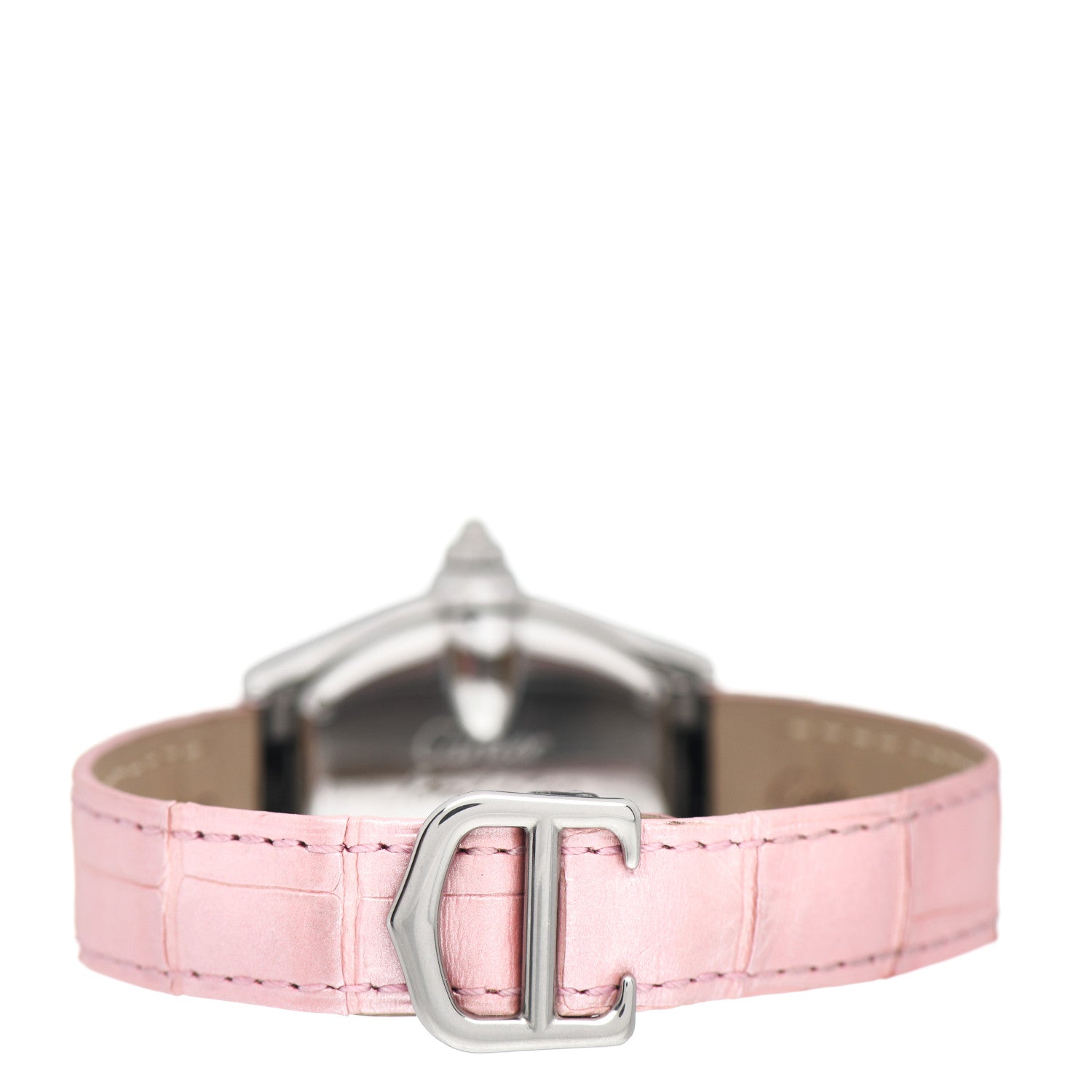 Cartier Stainless Steel Alligator Mother of Pearl 31mm Roadster Quartz Watch Pink 3 of 5