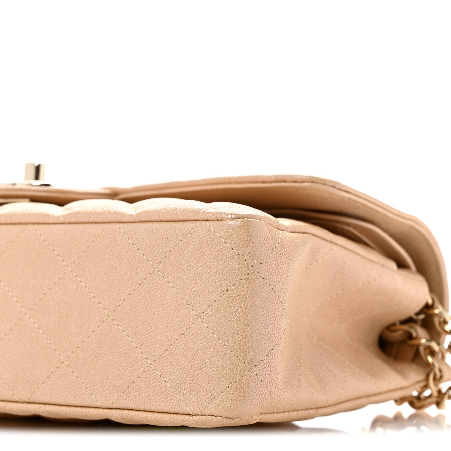 Chanel Iridescent Caviar Quilted Medium Double Flap Beige Beige 10 of 10