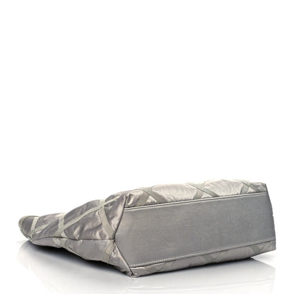 Chanel Nylon Grosgrain Quilted Lifestyle Shopping Bag Grey 4 of 10