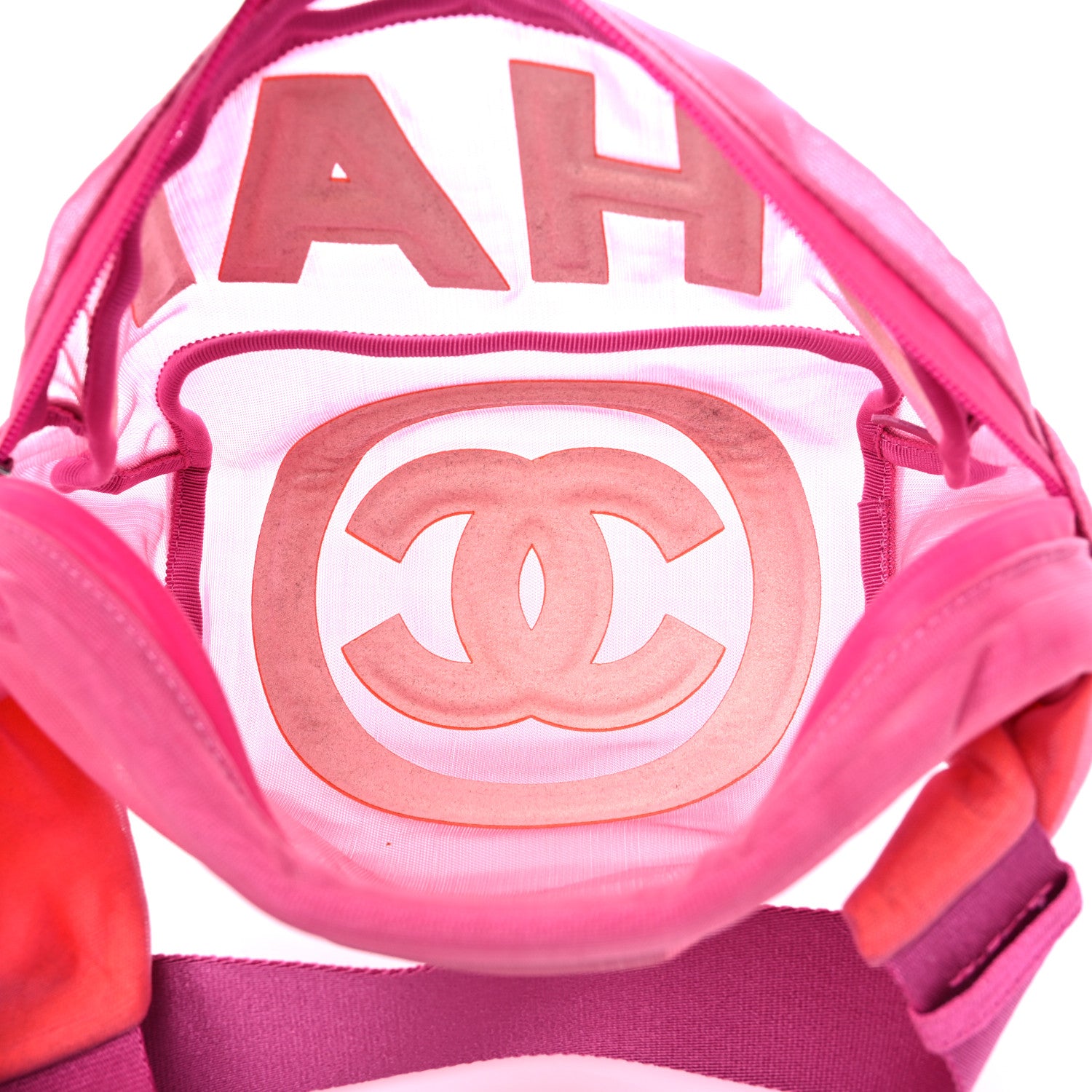 Chanel Mesh Nylon Logo Belt Bag Pink 4 of 9