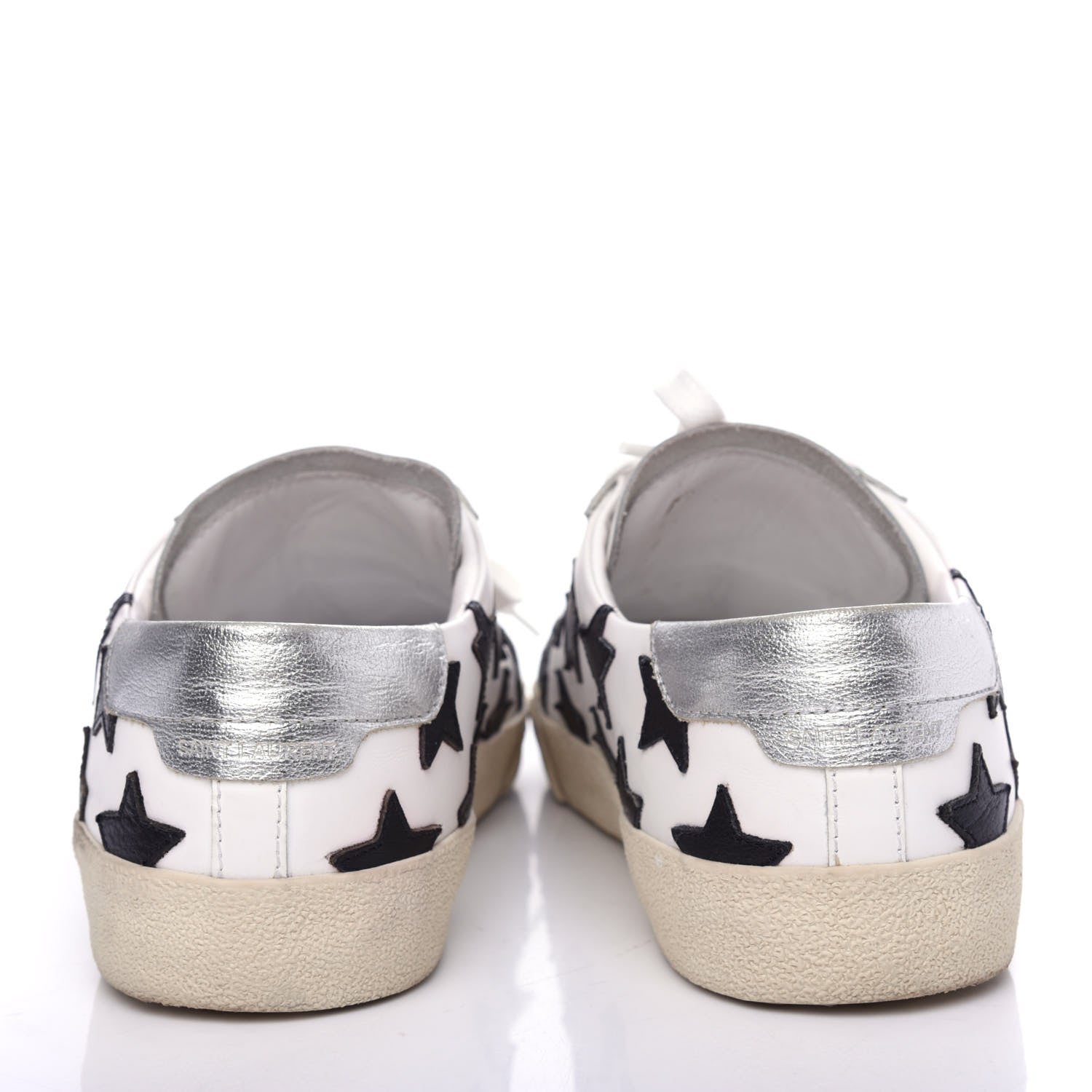 Saint Laurent Calfskin Star Court Sneakers 40 White Black 7 of 10
