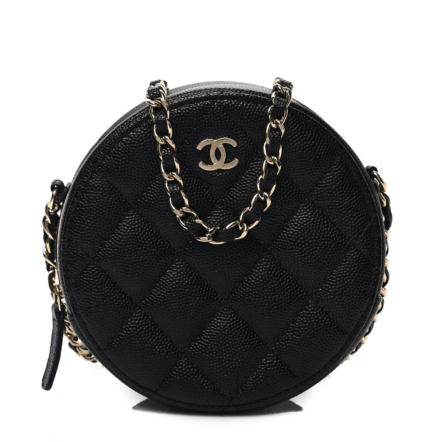 Chanel Caviar Quilted Round Clutch With Chain Black 1 of 7