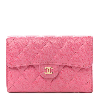 Chanel Caviar Quilted Medium Flap Wallet Pink 1 of 9