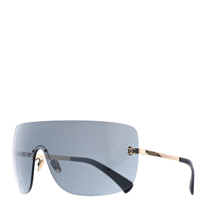Chanel Frameless Shield Sunglasses Black 1 of 7