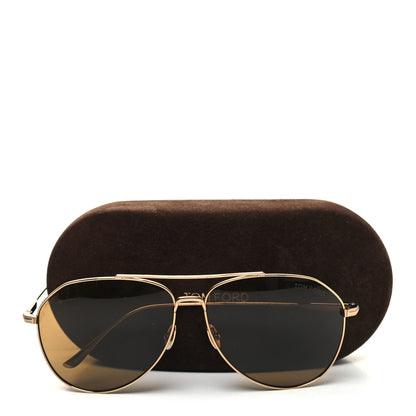 Tom Ford Titanium Cyrus Aviator Sunglasses TF747 Brown 9 of 9