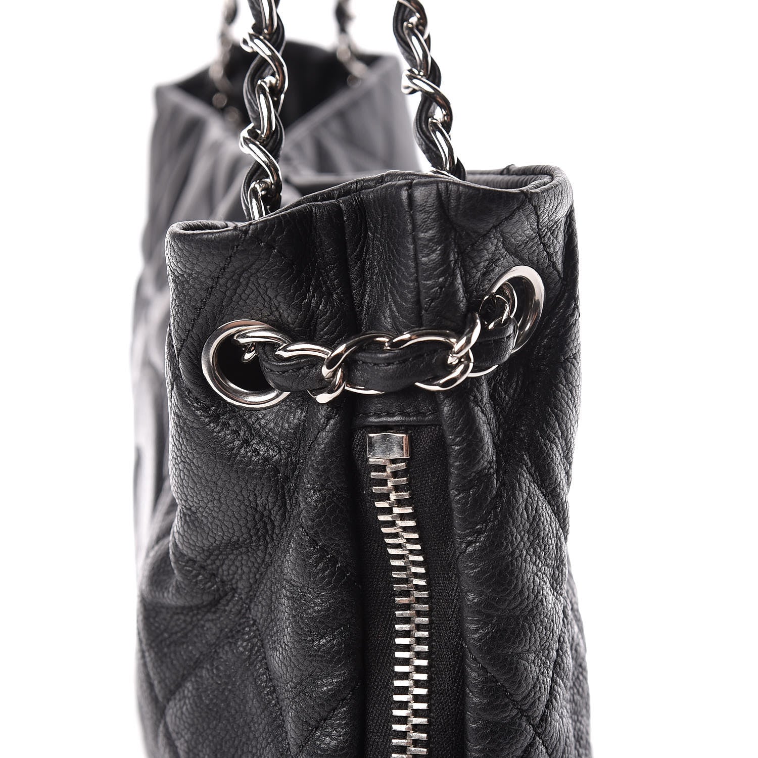 Chanel Caviar Quilted Expandable Zip Shoulder Bag Black 15 of 17