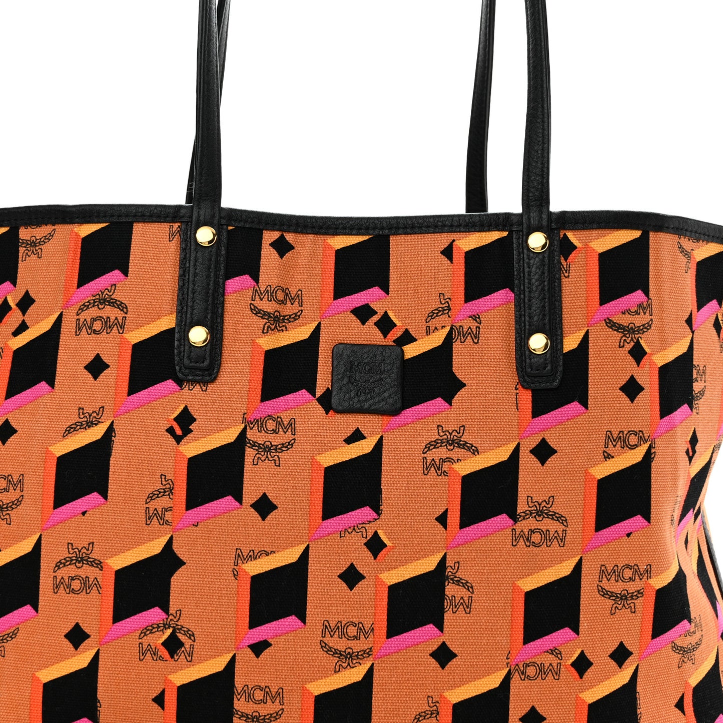 Visetos Medium Project Reversible Shopper Tote Cognac