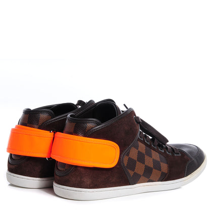 Louis Vuitton Suede Damier Ebene Cut Back Sneakers 9 4 of 9