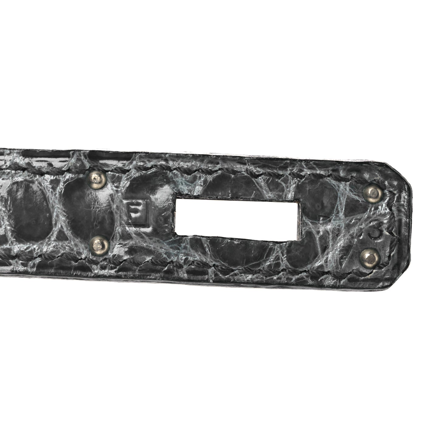 Shiny Niloticus Crocodile Kelly Elan Pochette Bleu Tempete
