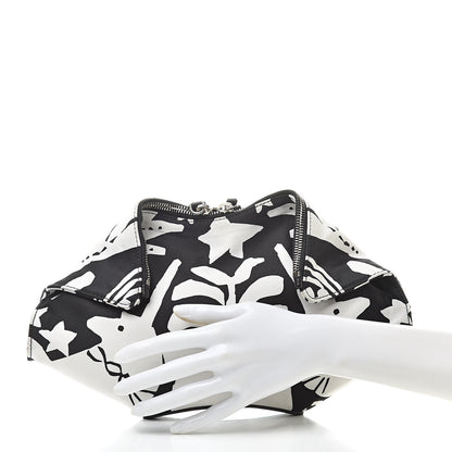 Alexander McQueen Silk De Manta Naive Pagan Print Clutch Black White 2 of 7