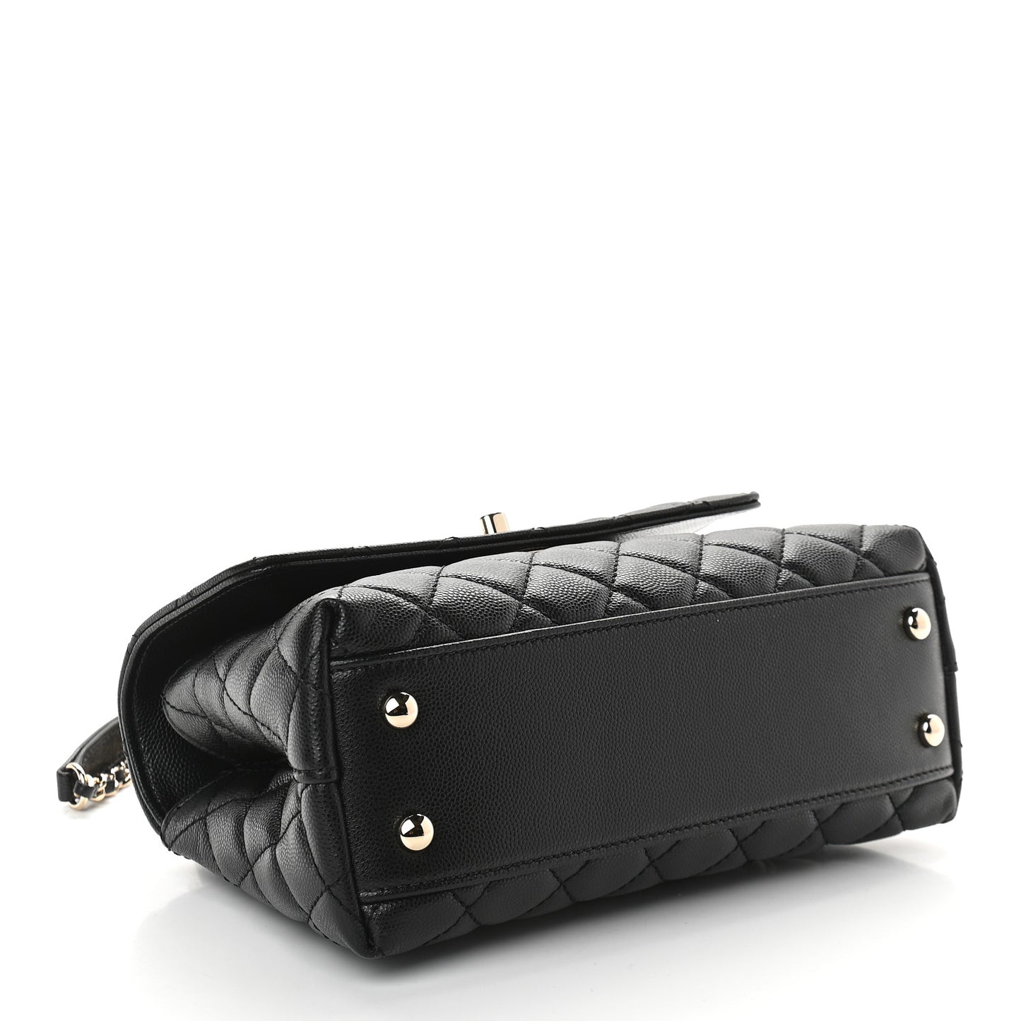 Caviar Quilted Mini Coco Handle Flap Black
