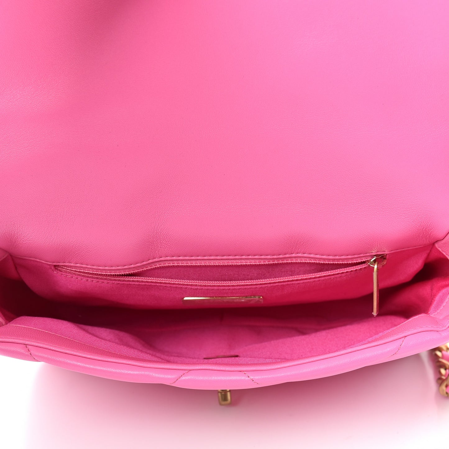 Lambskin Quilted Medium Chanel 19 Flap Neon Pink