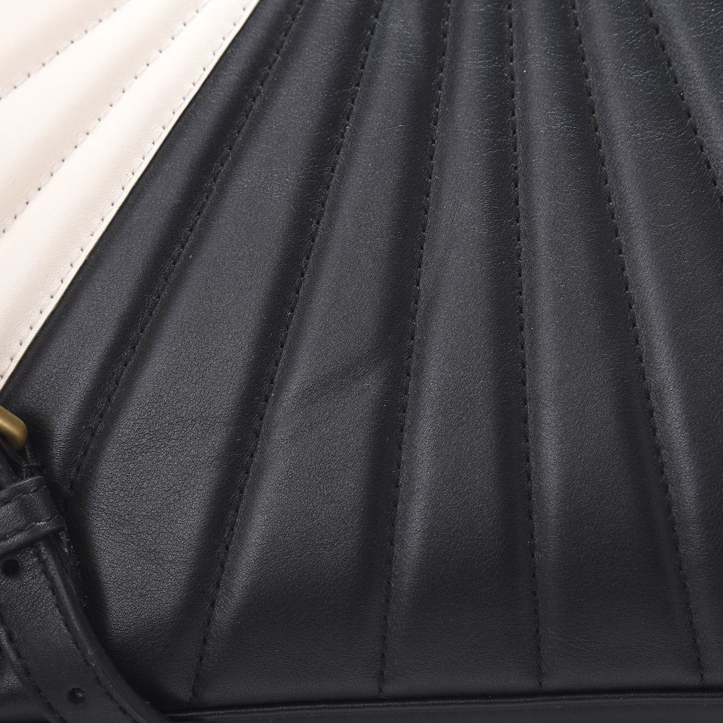 Calfskin Bamboo Trapuntata Queen Margaret Backpack Mystic White Black
