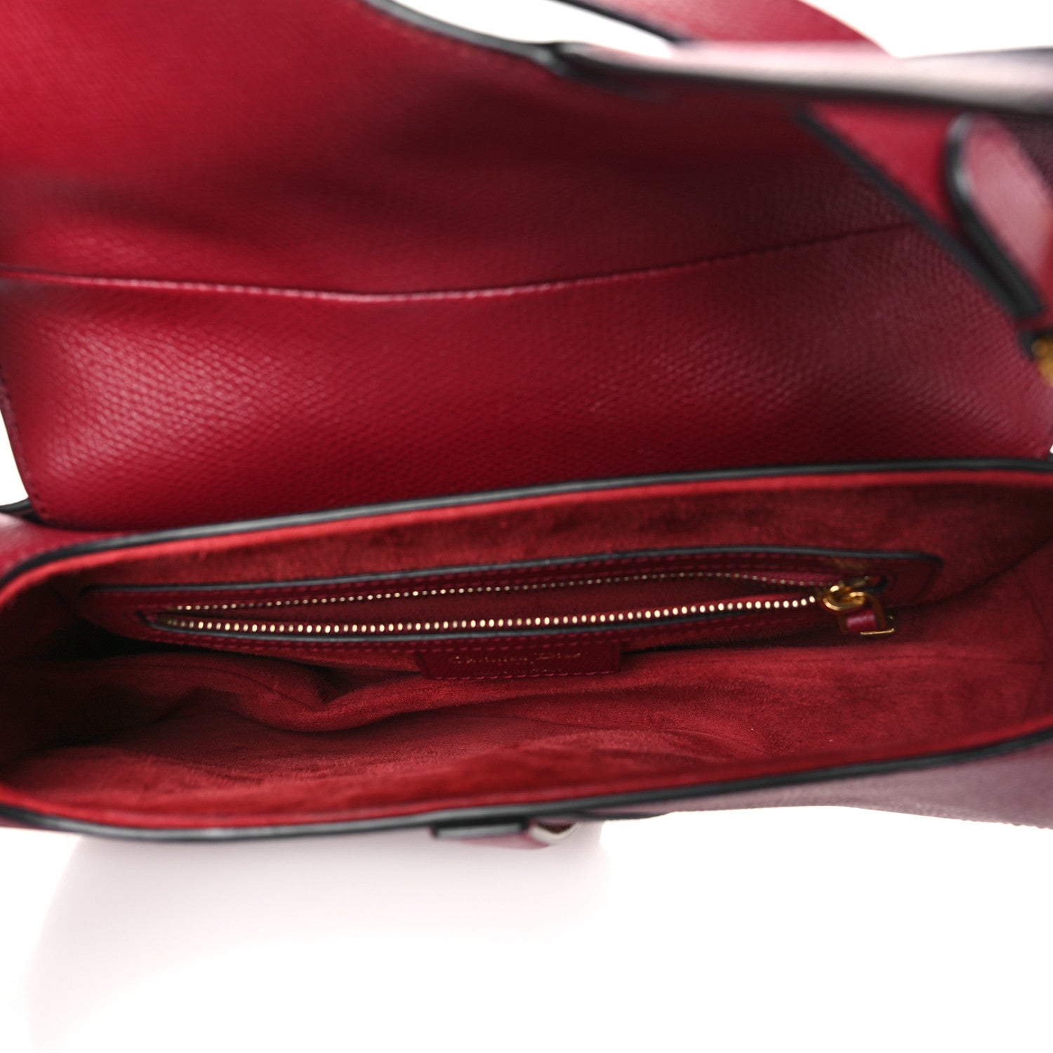 Christian Dior Grained Calfskin Saddle Bag Red 5 of 11