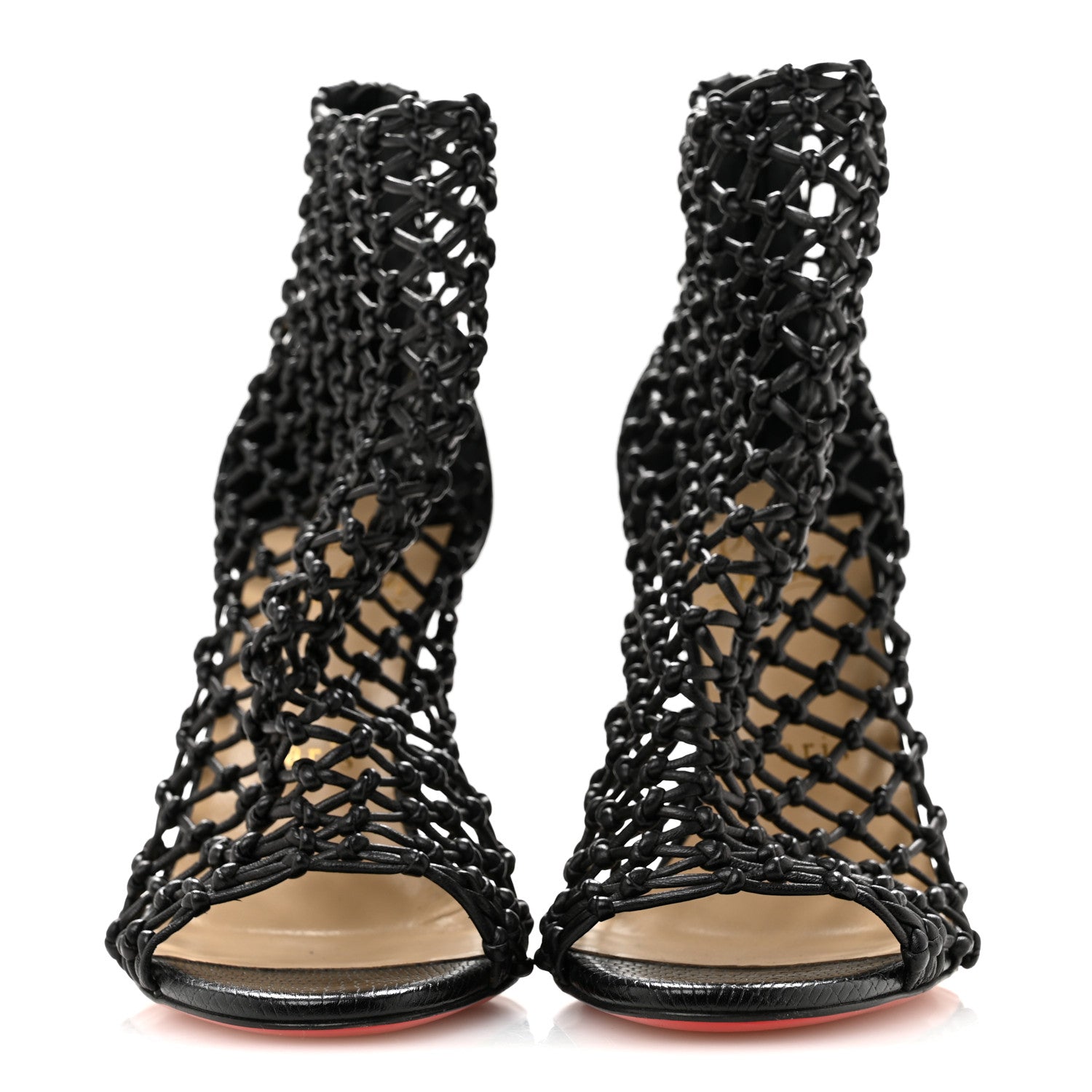 Christian Louboutin Nappa Lizard Embossed Corfou 100 Heel Sandals 36 Black 3 of 8