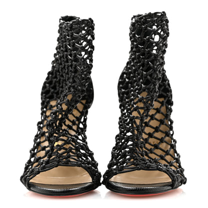 Christian Louboutin Nappa Lizard Embossed Corfou 100 Heel Sandals 36 Black 3 of 8