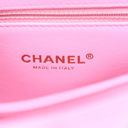 Chanel Caviar Quilted Mini Coco Chain Handle Flap Pink 6 of 10