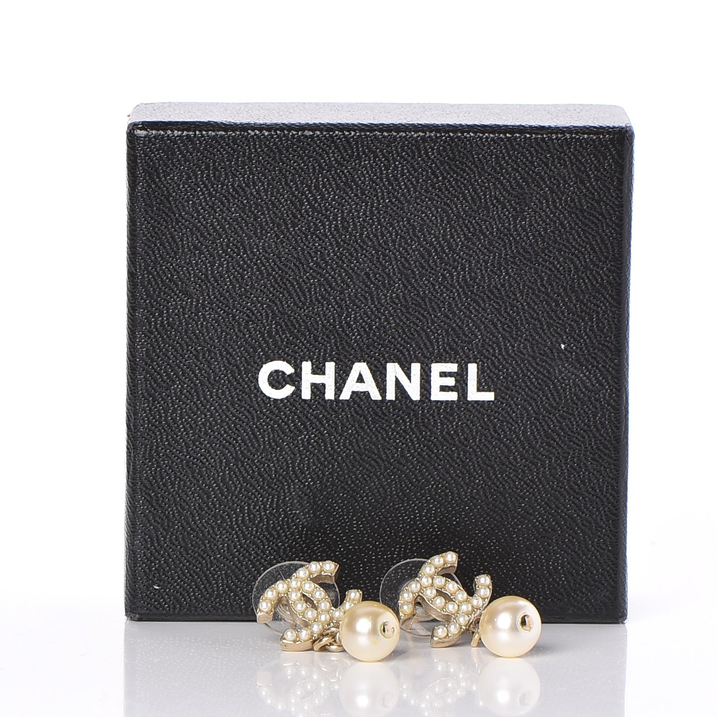 Pearl CC Drop Earrings Gold