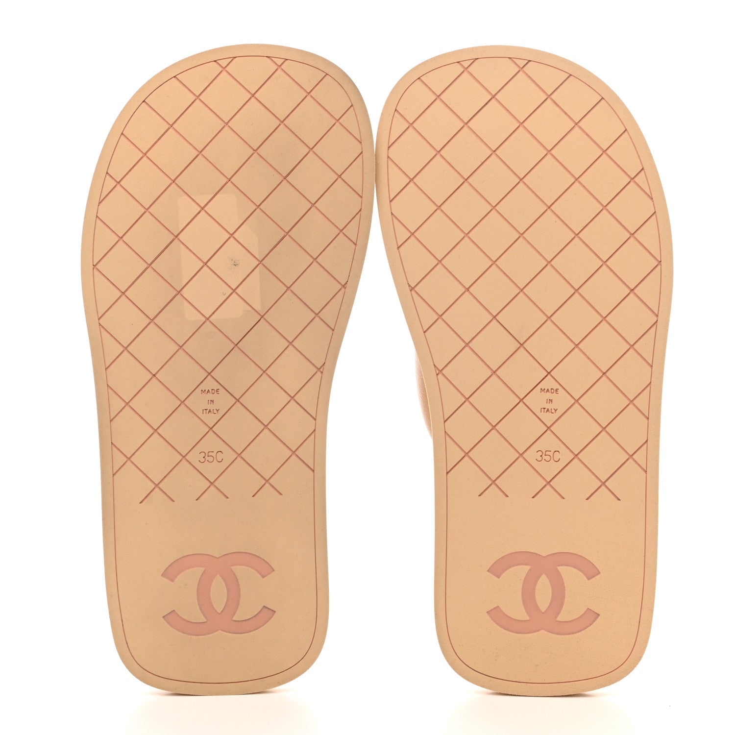 Chanel Lambskin Padded Pool Thong Sandals 35 Beige 5 of 9