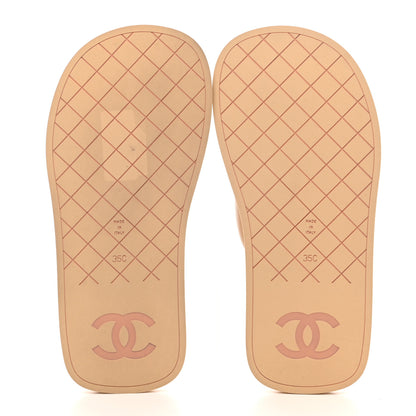 Chanel Lambskin Padded Pool Thong Sandals 35 Beige 5 of 9