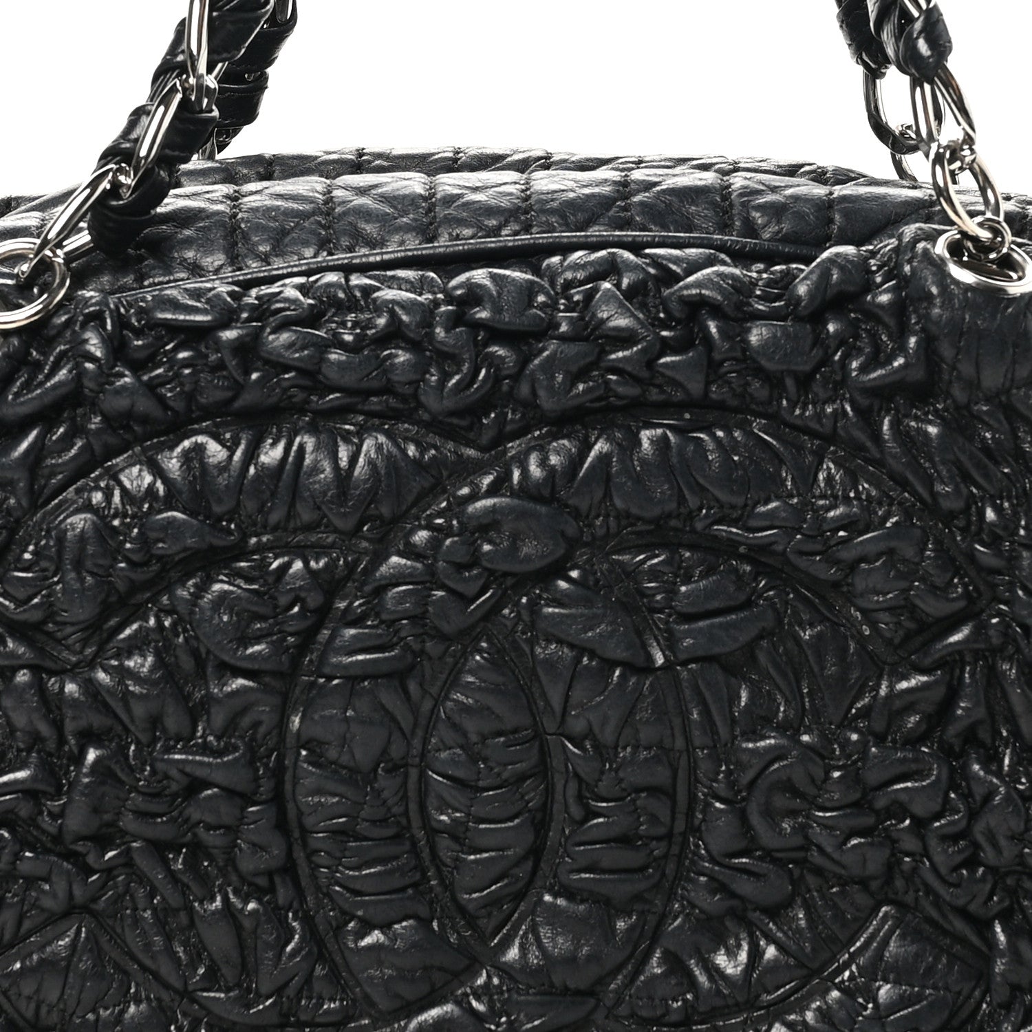 Chanel Lambskin Astrakhan Bowler Black 8 of 12