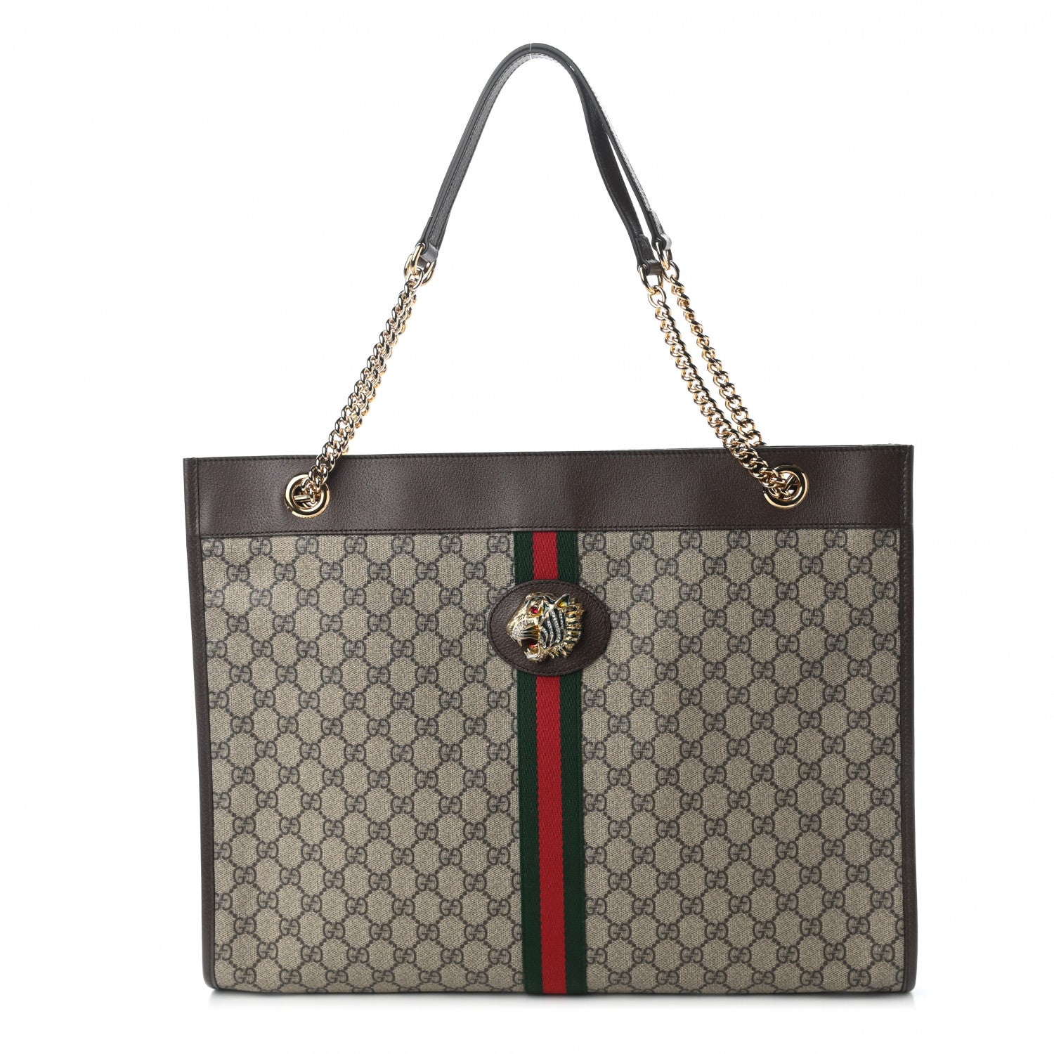 Gucci GG Supreme Monogram Large Rajah Chain Tote Beige New Acero 3 of 10