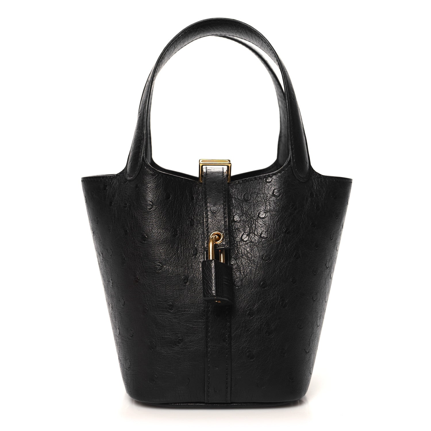 Hermes Ostrich Micro Picotin Lock Black 1 of 13
