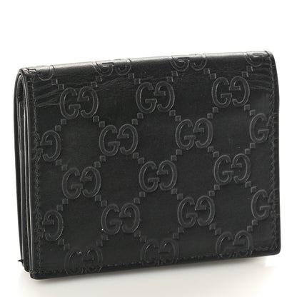 Gucci Guccissima Signature Bowy Card Case Wallet Black 3 of 9