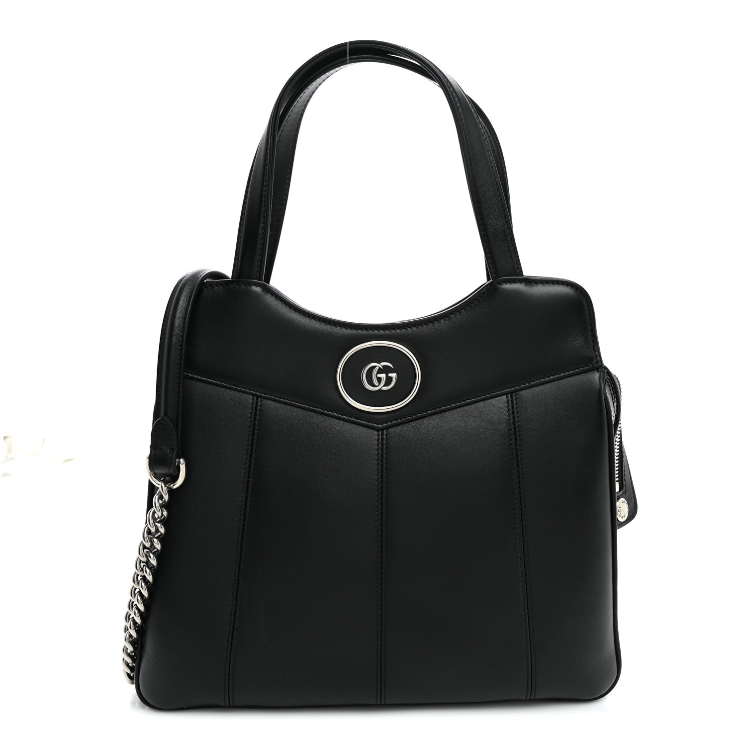 Gucci Calfskin Petite GG Small Tote Bag Black 1 of 8