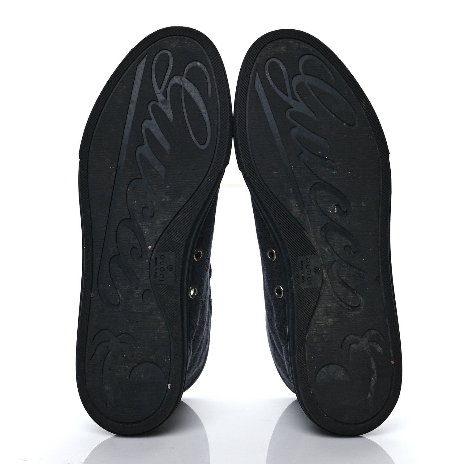 Gucci Monogram Mens High Top Sneakers 7.5 Black 5 of 10