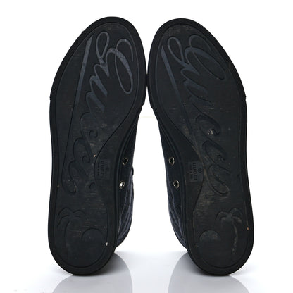 Gucci Monogram Mens High Top Sneakers 7.5 Black 5 of 10