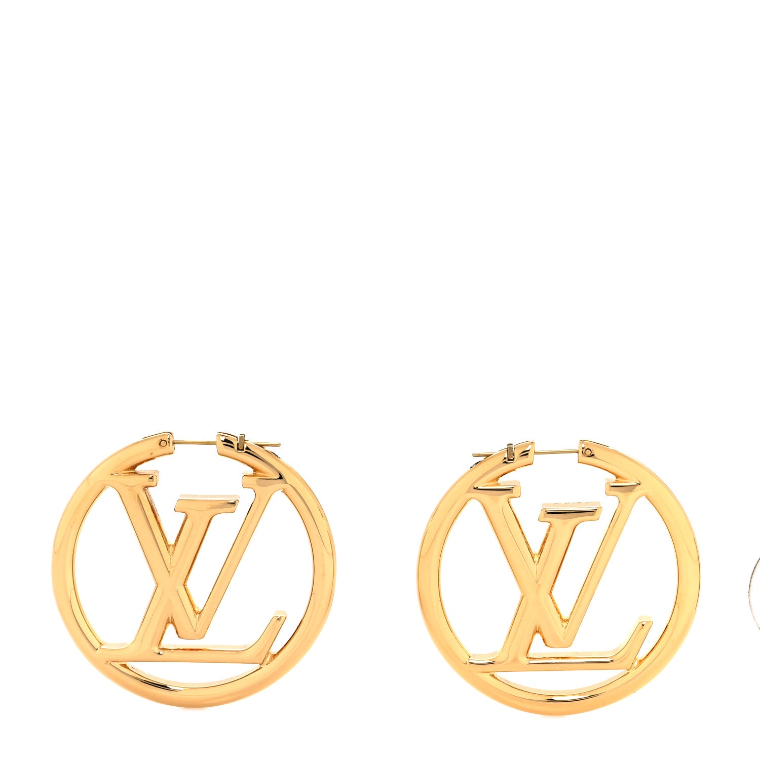 Louis Vuitton Metal Louise Hoop Earrings Gold 1 of 4