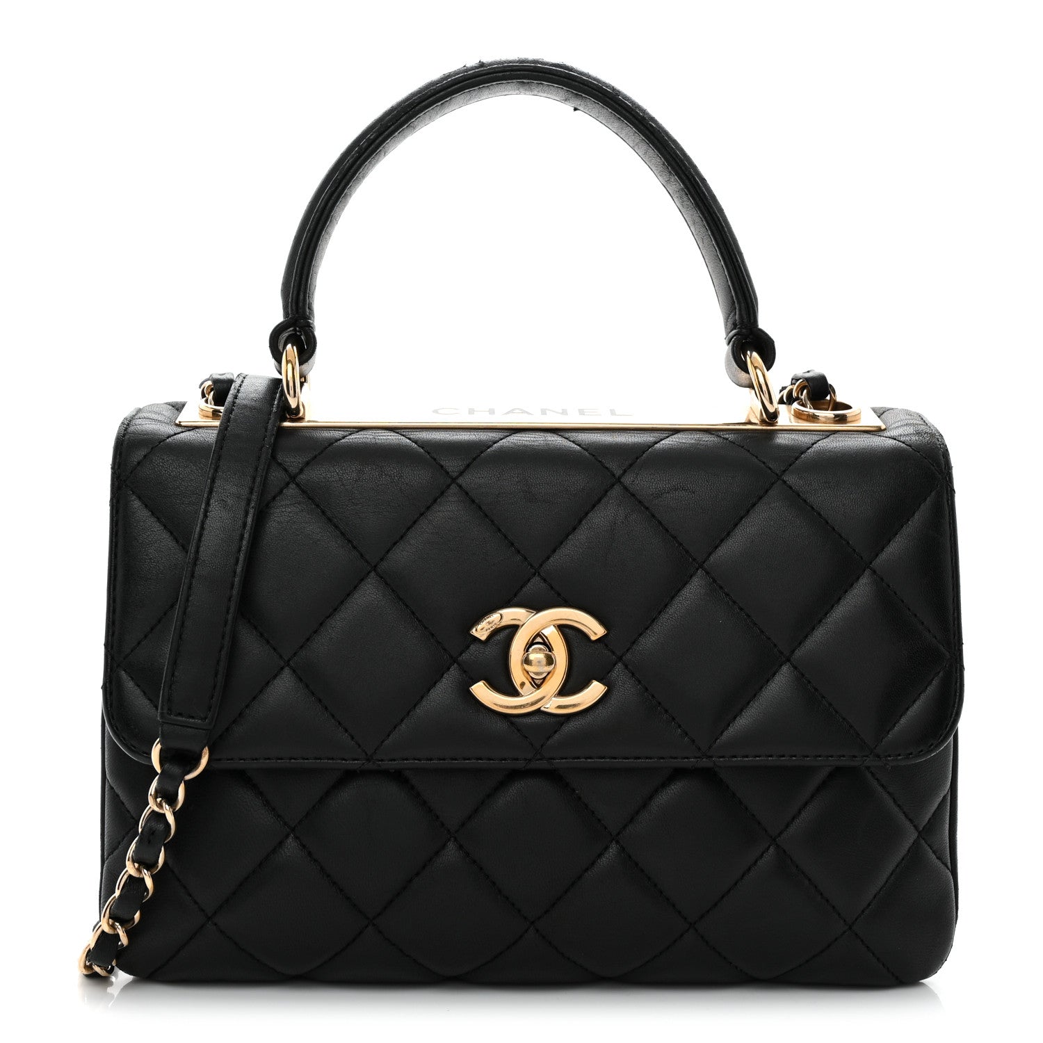 Chanel Lambskin Quilted Small Trendy CC Dual Handle Flap Bag Black 1 of 15