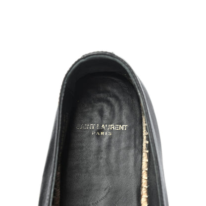 Saint Laurent Lambskin Monogram Espadrilles 40 Black 8 of 9
