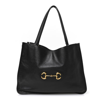 Gucci New Sakai Calfskin Lux Horsebit 1955 Tote Bag Black 1 of 13
