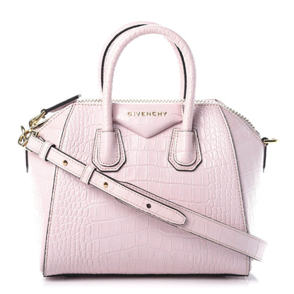 Givenchy Calfskin Crocodile Embossed Mini Antigona Pink 1 of 10