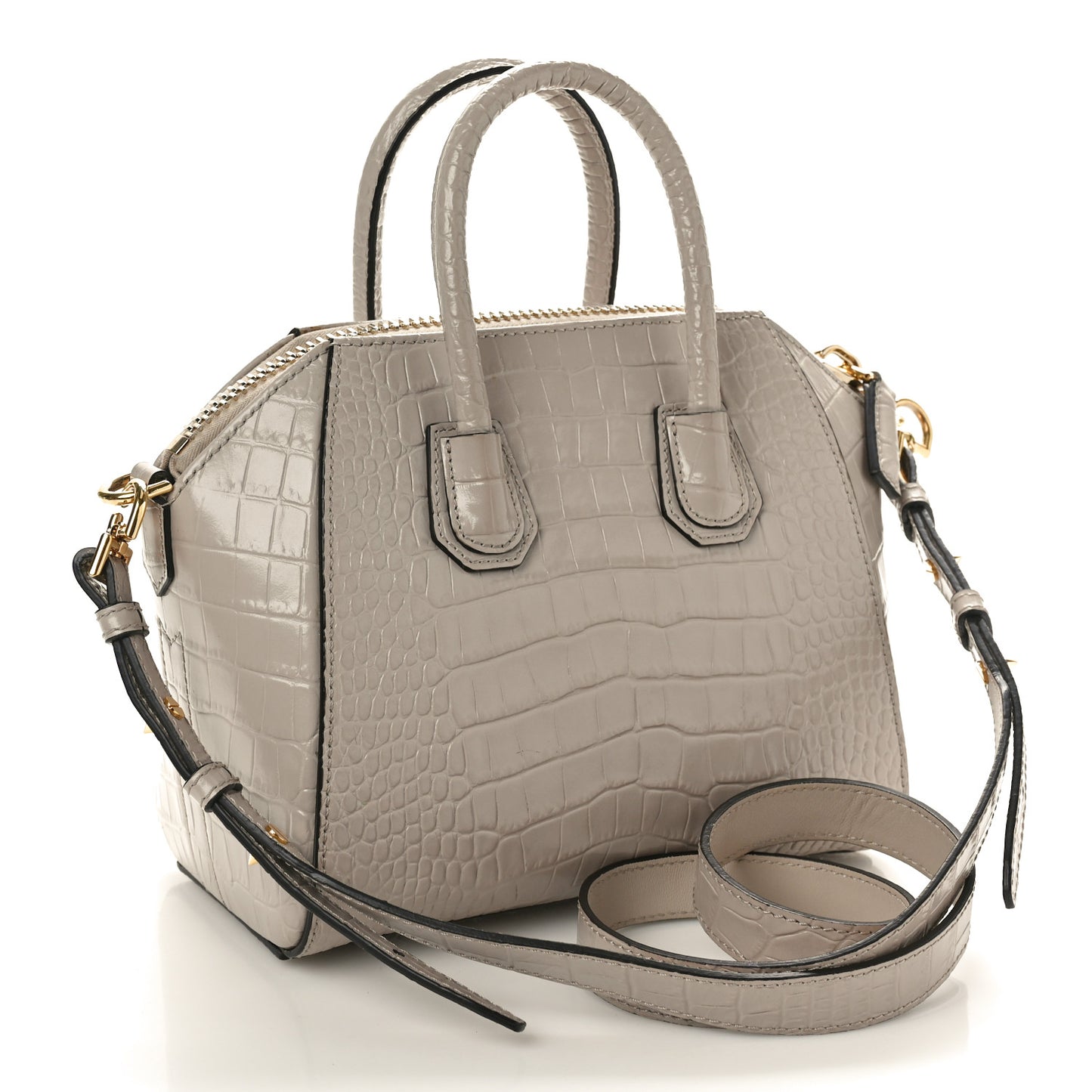 Calfskin Crocodile Embossed Mini Antigona Dune