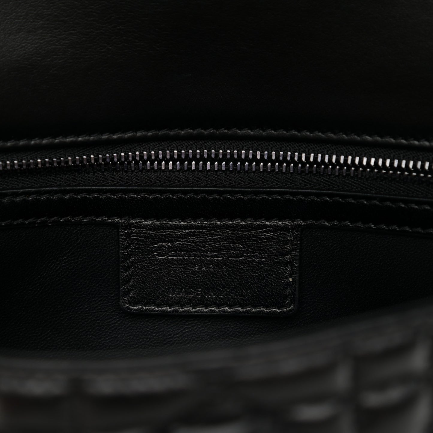 Calfskin Macrocannage Medium Caro Bag Black