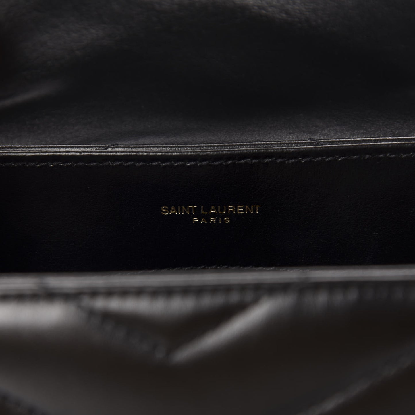 Calfskin Y Quilted Monogram Small Loulou Chain Satchel Black