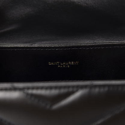 Saint Laurent Calfskin Y Quilted Monogram Small Loulou Chain Satchel Black 8 of 11