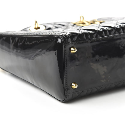 Christian Dior Patent Cannage Large Lady Dior Black 7 of 10