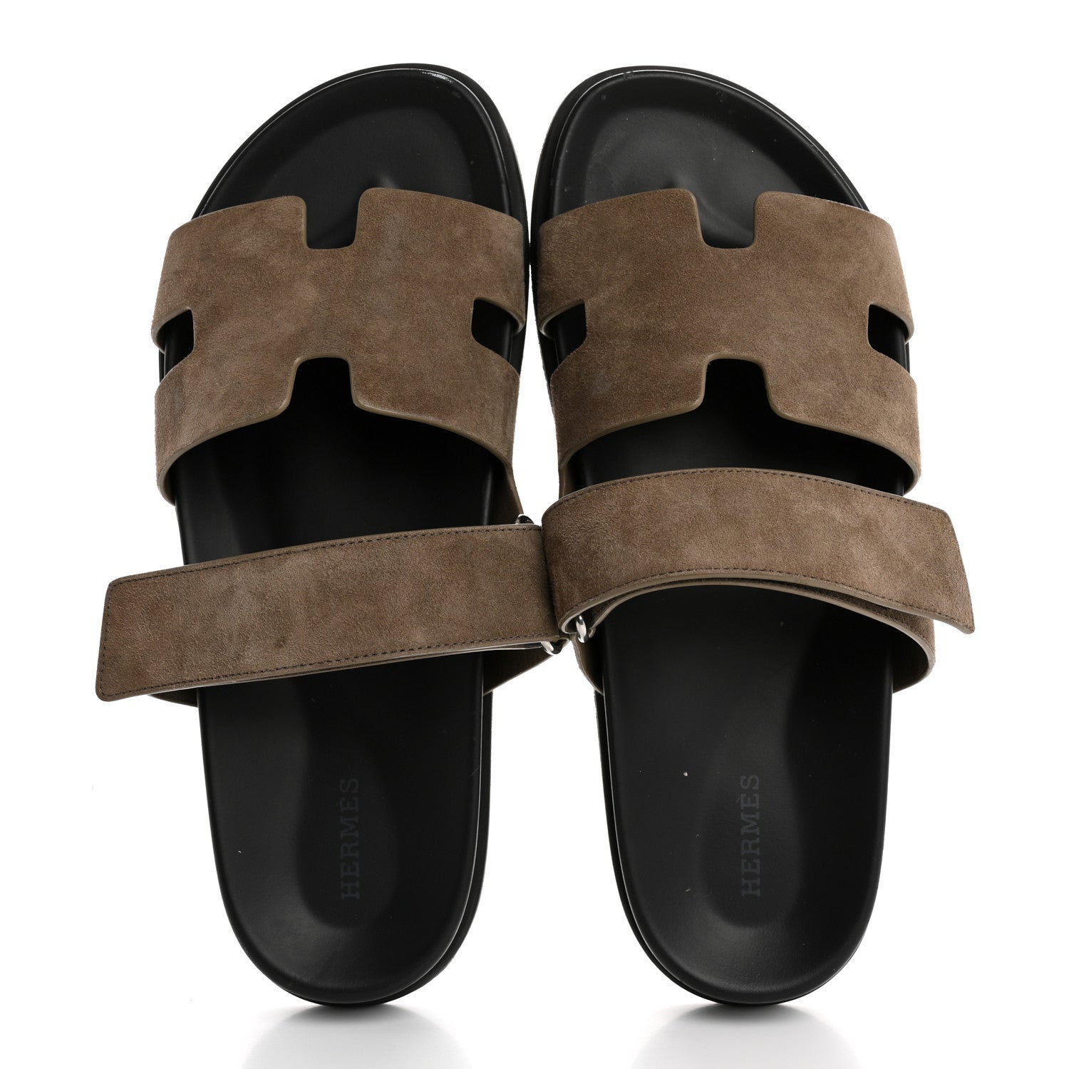 Hermes Suede Goatskin Mens Chypre Sandals 42 Etoupe 2 of 10